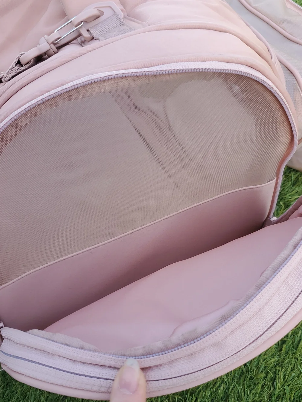 Maxbone All-In-One Travel Pet Carrier - Light Camel/Pink